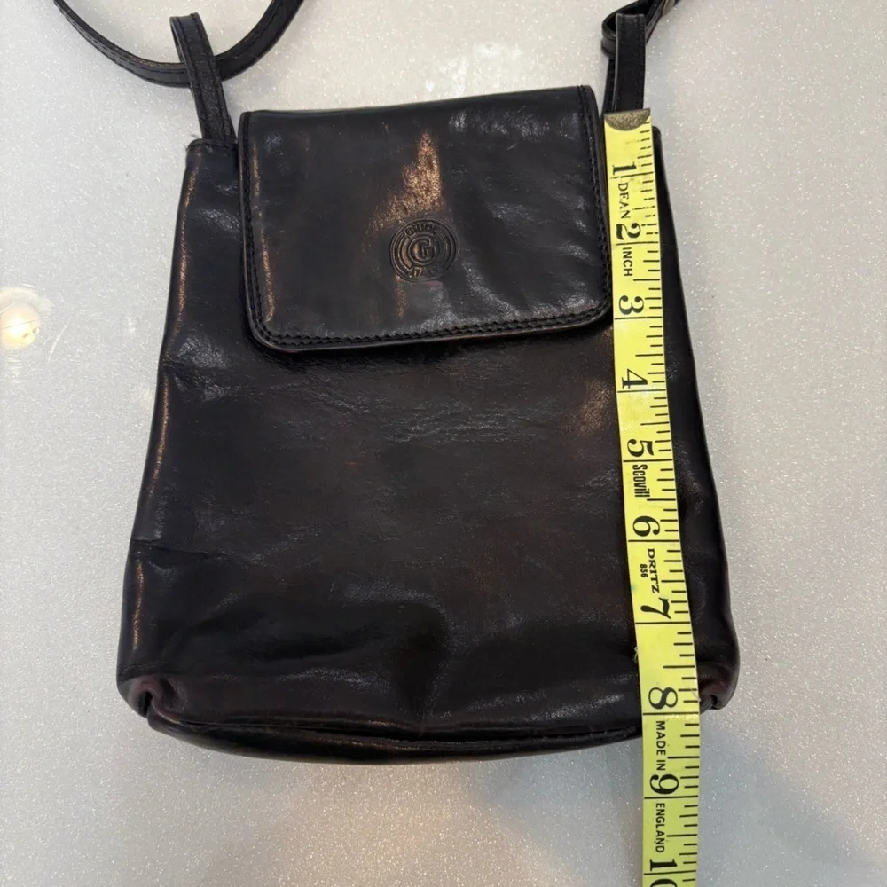 Vintage Giudi Italian Leather Crossbody Bag Chocolate Brown